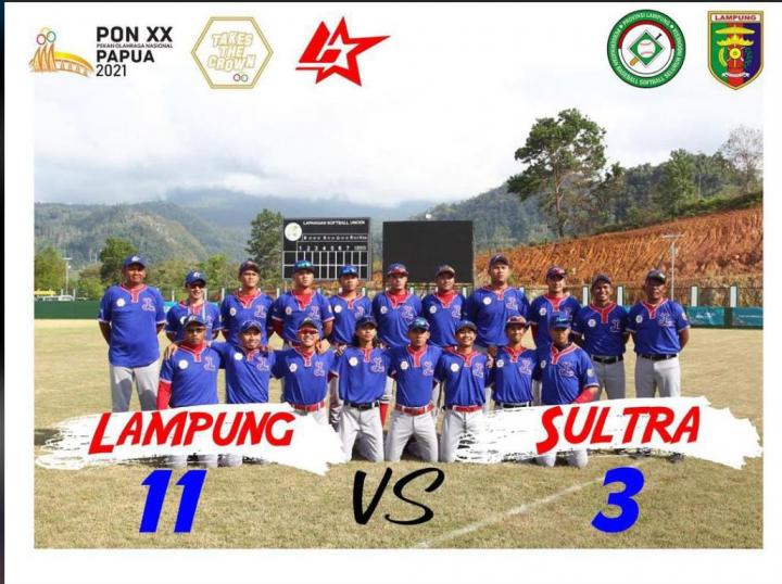 Softball Putra Lampung Memimpin Klasemen Sementara setelah Berhasil Mengalahkan Softball Sultra 